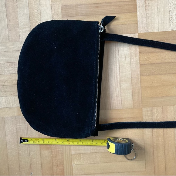 Urban Outfitters double pouch black suede cross body bag / purse - Picture 15 of 16